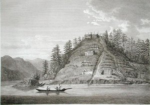 Dorf der freundlichen Indianer am Eingang des Bute-Kanals, graviert von J. Landseer, ca. 1790-99 von William (after) Alexander