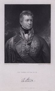 Sir Thomas Picton, walisischer General der Napoleonischen Kriege, gefallen in der Schlacht von Waterloo von William (after) Beechey
