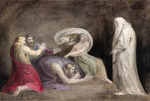 Die Hexe von Endor ruft den Geist Samuels herbei von William (after) Blake