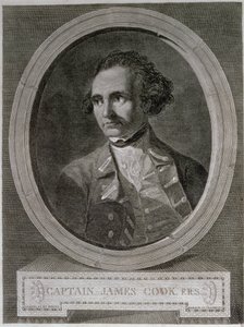 Porträt von Kapitän James Cook (1728-79), aus dem Frontispiz von 