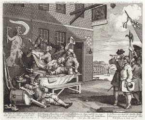Die Invasion - England - Platte 2 von William (after) Hogarth