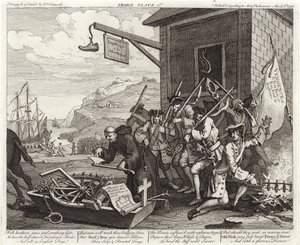 Die Invasion - Frankreich - Platte 1 von William (after) Hogarth