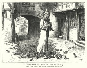 Der Rattenfänger von Hameln (Gravur) von William (after) Ralston