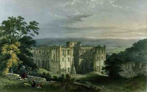 Rievaulx Abbey im Rye Valley, aus 