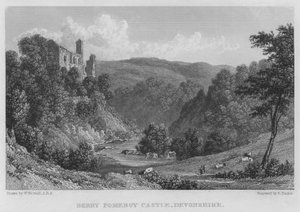 Berry Pomeroy Schloss, Devonshire (Stich) von William (after) Westall