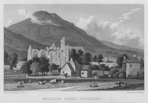 Melrose Abtei, Schottland (Stich) von William (after) Westall
