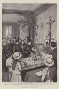 Der königliche Besuch in Dublin, Prinzessin Henry von Battenberg und die Herzogin von Connaught im Kinderkrankenhaus in der Temple Street von William A. Donnelly