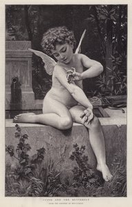 Amor und der Schmetterling von William Adolphe (after) Bouguereau