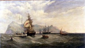 Auslaufend - Einfahrt in die Funchal Roads, Madeira von William Adolphus Knell