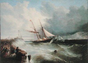 Die Ankunft von Prinz Albert in Dover auf dem Weg nach London zu seiner Hochzeit mit Königin Victoria im Jahr 1840 von William Adolphus Knell