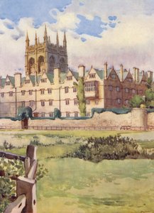Merton College, in dem Königin Henrietta Maria während des Bürgerkriegs untergebracht war, zeigt eine Bastion der alten Stadtmauer