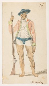Ein Sepoy. aus einem Album mit 372 Zeichnungen von Landschaften, Küstenlinien, Kostümen und Alltagsleben, erstellt während der Botschaft von Lord Macartney an den Kaiser von China, zwischen 1792 und 1794 von William Alexander
