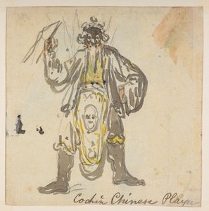 Cochin-Chinesischer Spieler, aus einem Album von 372 Zeichnungen von Landschaften, Küstenlinien, Kostümen und Alltagsleben während der Botschaft von Lord Macartney an den Kaiser von China, zwischen 1792 und 1794