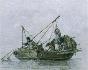 Chinesische Fischer in einer Dschunke von William Alexander