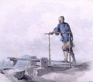 Chinesischer Arbeiter bei der Arbeit von William Alexander