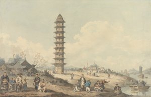 Stadt Lin Tsin, Shantung, mit Blick auf den Großen Kanal von William Alexander