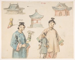 Figurenstudien. Album mit 278 Zeichnungen von Landschaften, Küstenlinien, Kostümen und Alltagsleben während der Botschaft von Lord Macartney an den Kaiser von China von William Alexander