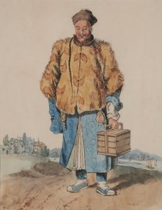 Mann im chinesischen Kostüm (mit einer Schachtel in der linken Hand) von William Alexander