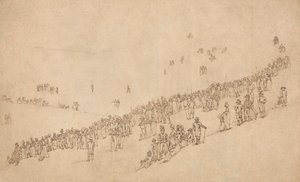 Studie für das Abendessen im Mote Park, Maidstone nach der königlichen Überprüfung der Kentish Volunteers am 1. August 1799 von William Alexander