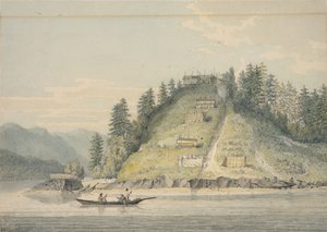 Dorf der freundlichen Indianer am Eingang des Bute-Kanals von William Alexander
