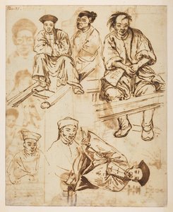 [f.57 140v Figurenstudien, chinesische Männer, 