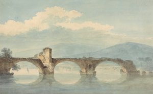 Eine Brücke über den Arno (?) von William Alfred Delamotte