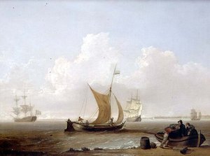 Eine niederländische Kaag und andere niederländische Schiffe vor der Küste Hollands von William Anderson