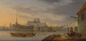 Ein Blick auf die Westminster Bridge und die Abtei von der Südseite