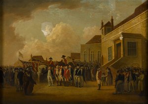 Friedrich August, Herzog von York, inspiziert Truppen in Flandern, ca. 1794 von William Anderson