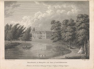 Broadlands in Hampshire, der Sitz von Lord Palmerston (veröffentlicht von W. Angus), Platte 1; Seite 42 (Band Eins)