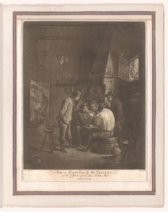 Kartenspielende Bauern in einer Herberge von William Baillie