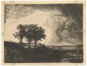 Die drei Bäume, nach Rembrandt, 1758 von William Baillie