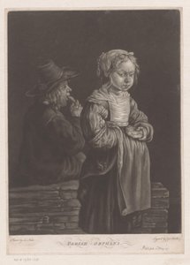 Zwei Waisenkinder mit einem Stück Brot von William Baillie