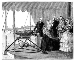 Königin Victoria feuert den ersten Schuss in Wimbledon ab, Juli 1860, 1887 von William Barnes Wollen