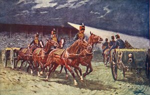 Die Royal Horse Artillery beim Suchscheinwerfer-Tattoo von William Barnes Wollen