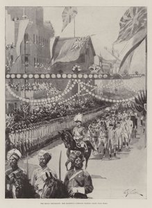 Der königliche Umzug, die Kutsche Ihrer Majestät fährt entlang Pall Mall von William Barnes Wollen