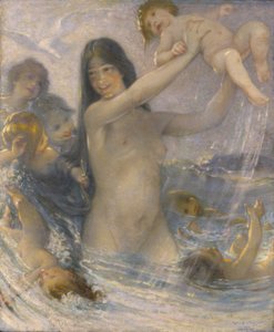 Nymphe und Wasserkinder beim Spielen, 1908