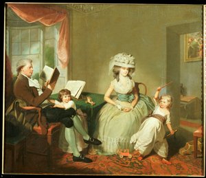 Eine Gruppenporträt von Herrn und Frau Hayward mit ihren Kindern, Mathilda und George, ca. 1789 von William Beechey