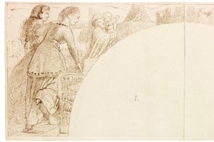 Skizze für Wandgemälde in Wallington Hall von William Bell Scott