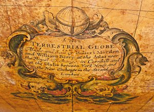 Früher englischer Erdglobus, ca. 1673