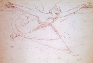 Engel gehend, Zeichnung von William Blake (1757-1827) von William Blake