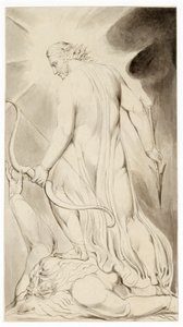 Christus zertritt Satan, ca. 1800 von William Blake