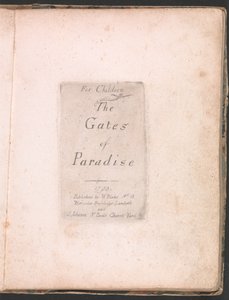 Für Kinder. Die Tore des Paradieses, Tafel 2, Titelseite von William Blake