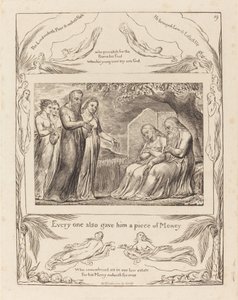 Hiob nimmt Almosen an von William Blake