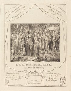 Hiob und seine Frau wiederhergestellt von William Blake