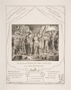 Hiob und seine Frau wiederhergestellt zum Wohlstand, aus Illustrationen des Buches Hiob von William Blake