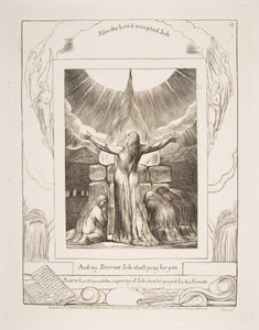 Jobs Opfer, aus Illustrationen zum Buch Hiob (1825-26) von William Blake