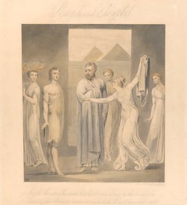 Joseph und Potiphars Frau von William Blake