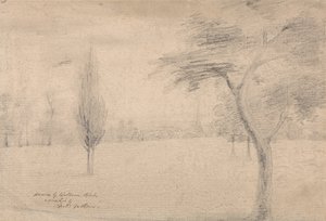 Landschaft mit Turm von William Blake