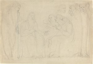 Der heilige Augustinus bekehrt König Ethelbert von Kent von William Blake